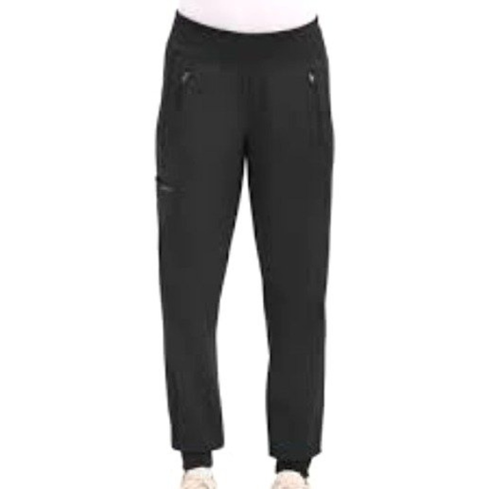 HEALING HANDS Women Large Petite Black Purple Label Yoga Tara Jogger Scrub Pants